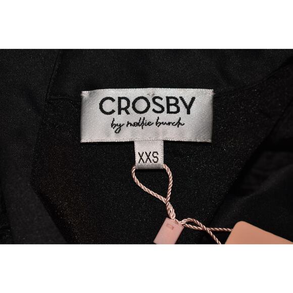CROSBY BY MOLLIE BURCH NEW $168 Black Minnie Tank Flutter Sleeve Detail XXS - Picture 5 of 5